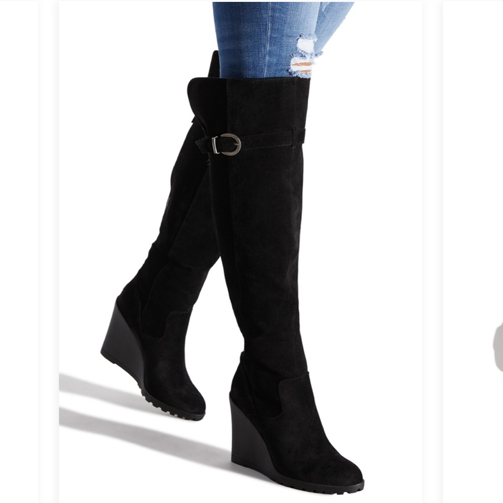 Black knee high boots